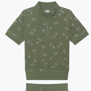 Petite Lem Kids' Towel Terry Quarter Zip Shirt, Shorts & Baseball Cap Set